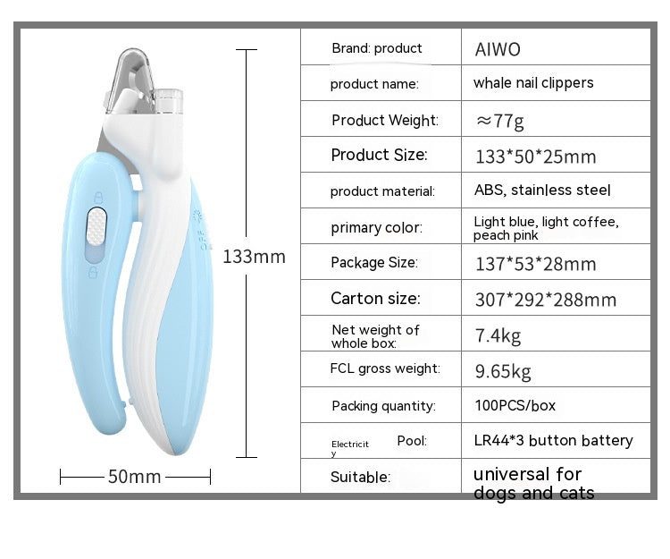 LED Pet Nail Clipper & Grinder for Safe, Stress-Free Grooming