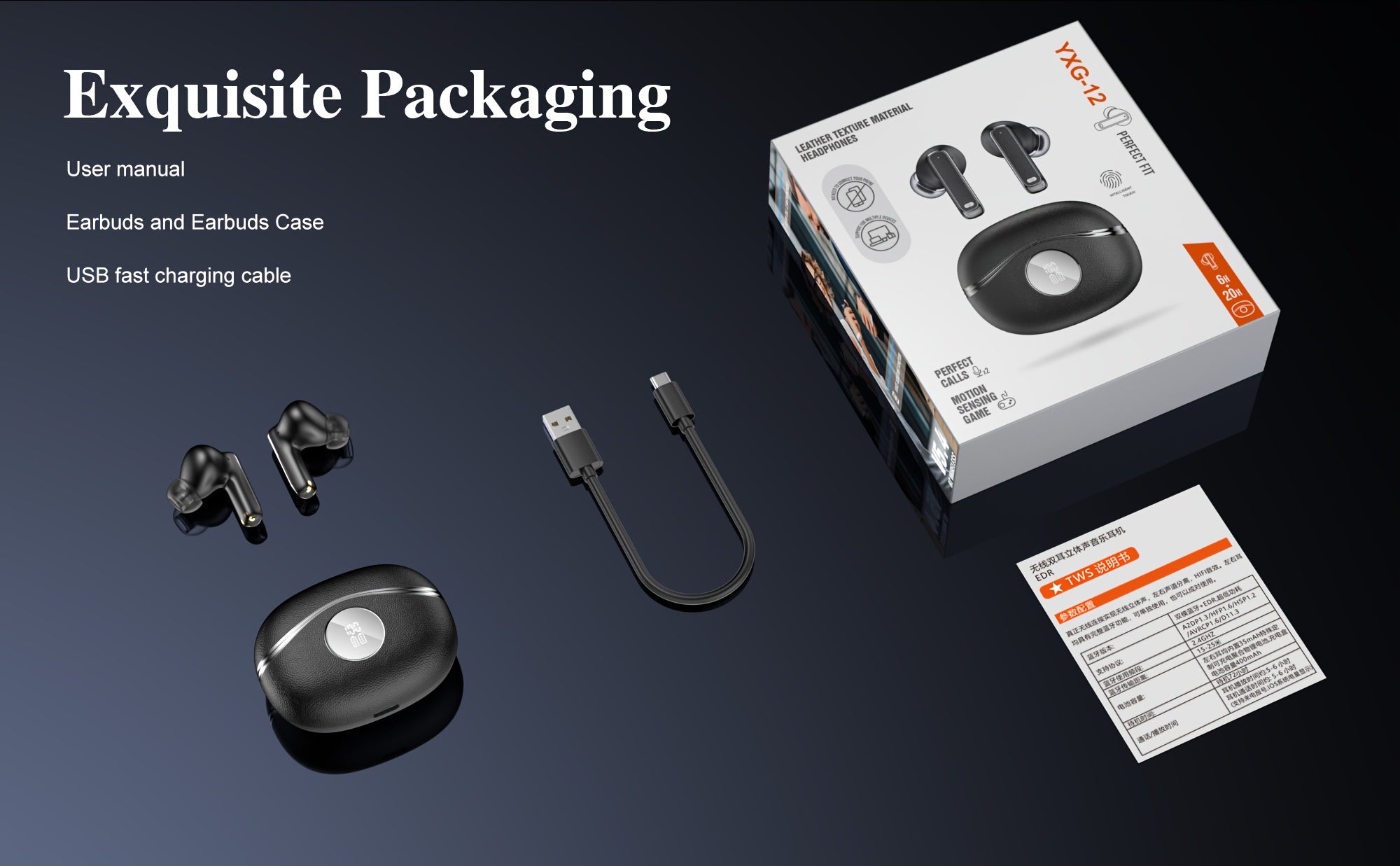 The New In-ear Wireless Sports Headphones With Battery Level Display Are Suitable For Travel, Gaming And Business