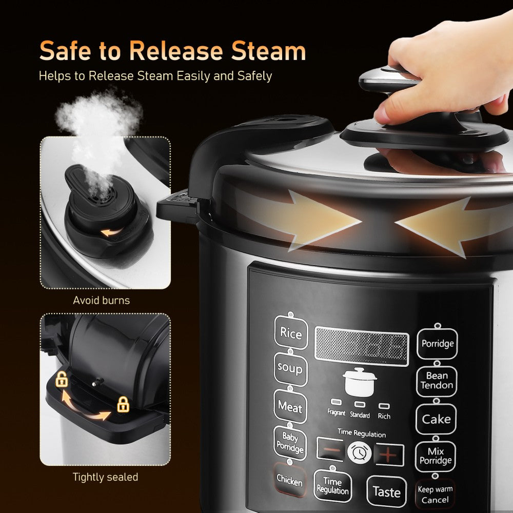 10-in-1 Electric Pressure Cooker Digital Insta Pot Programmable 6L Pot 1000W